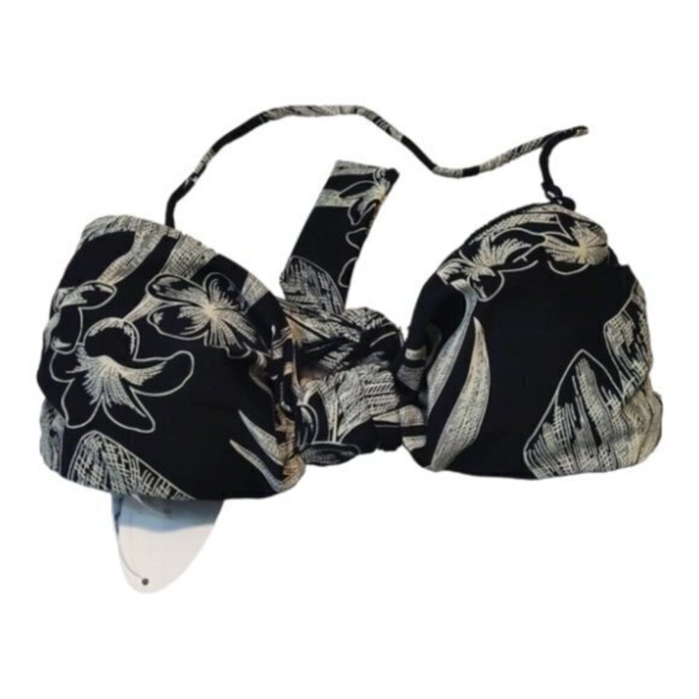 Sunsets Black Cream Bikini Top Size Small NWT #6876